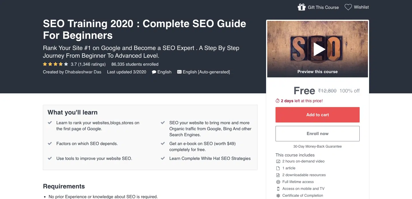 SEO Training 2020 : Complete SEO Guide For Beginners