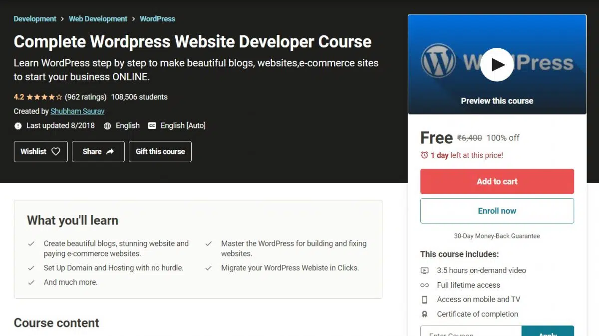 WordPress Website Developer Course 5
